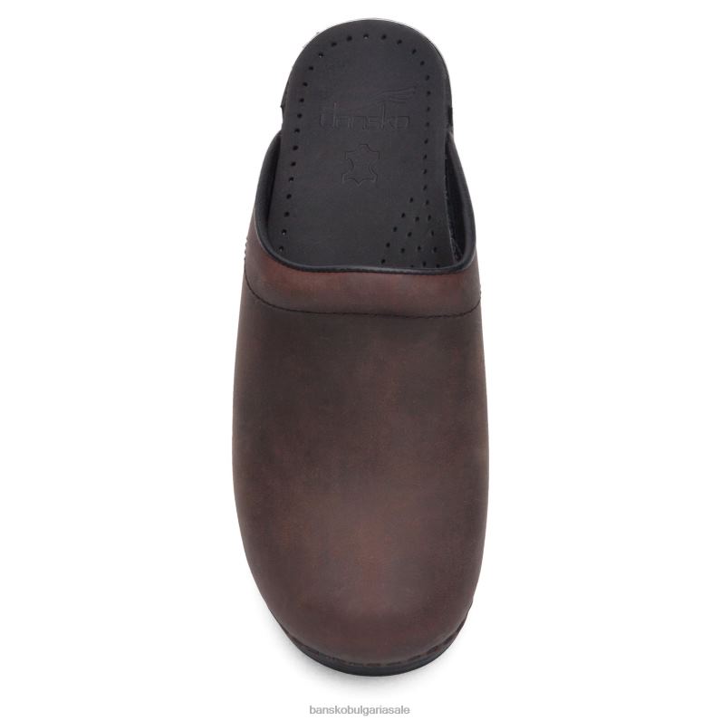Dansko антично кафяво омаслено Жени соня JDTJ173 мулета и чехли