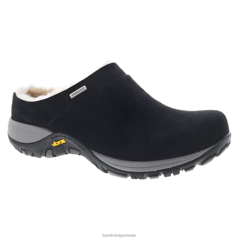 Dansko черен велур Жени свещеник JDTJ179 мулета и чехли