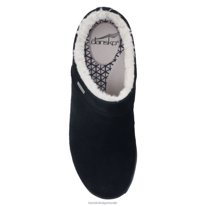 Dansko черен велур Жени свещеник JDTJ179 мулета и чехли
