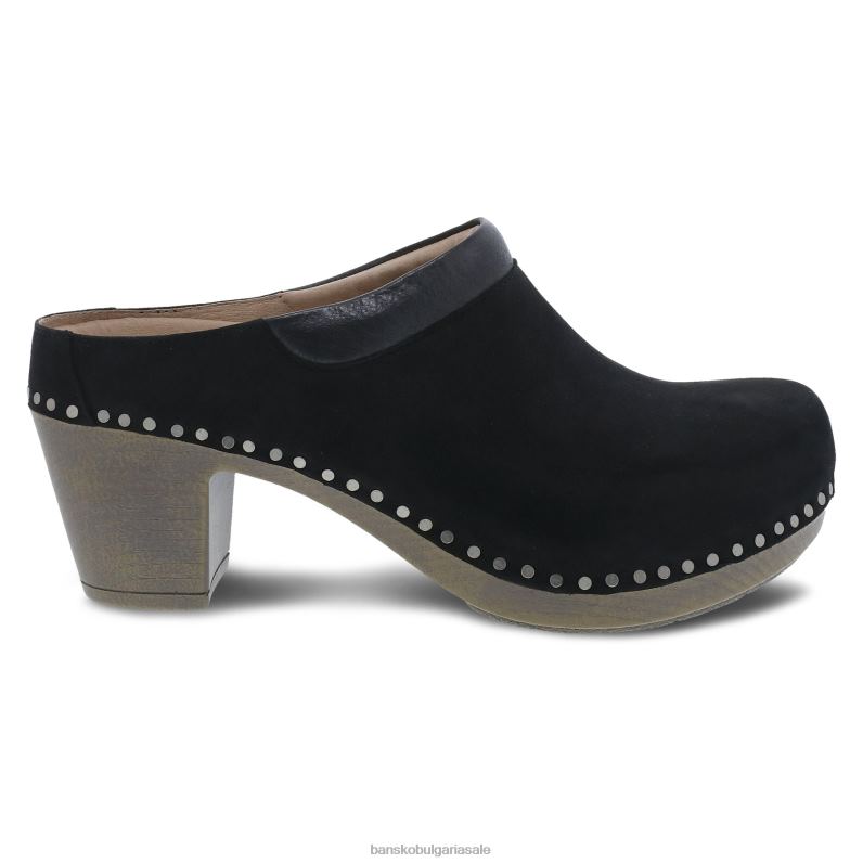 Dansko черен набук Жени Сами JDTJ181 мулета и чехли