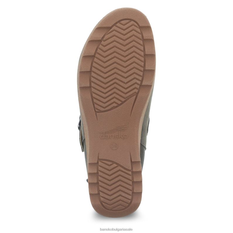 Dansko сив фрезован набук Жени caia JDTJ184 мулета и чехли