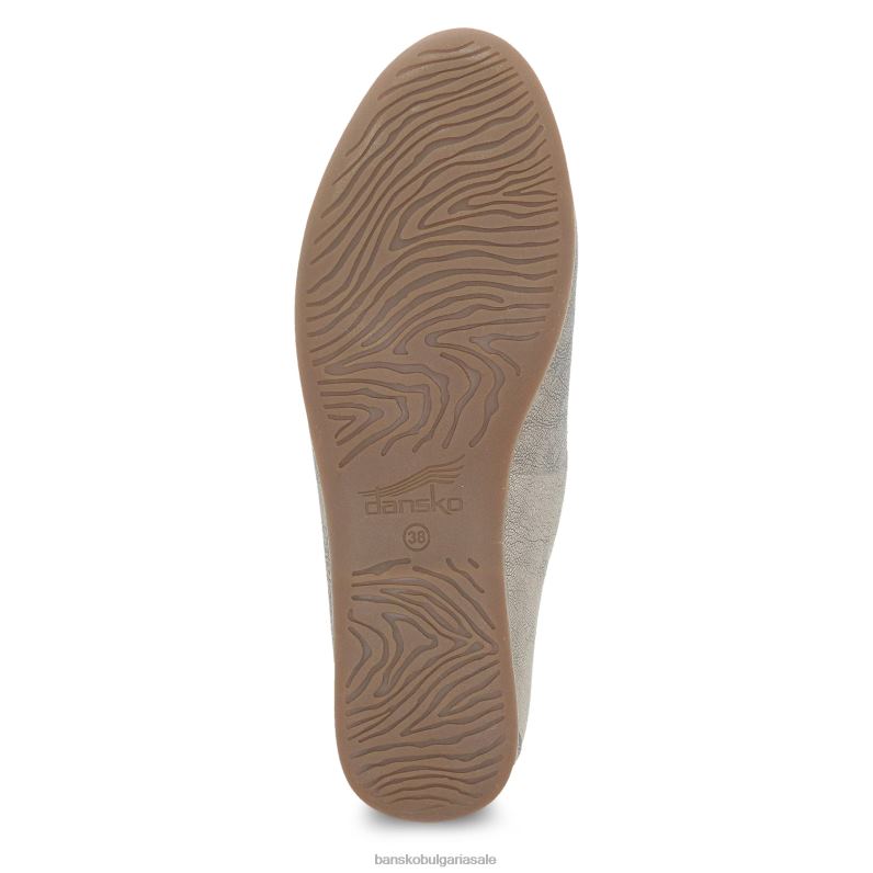 Dansko сив металик кожа Жени Лекси JDTJ288 равните обувки