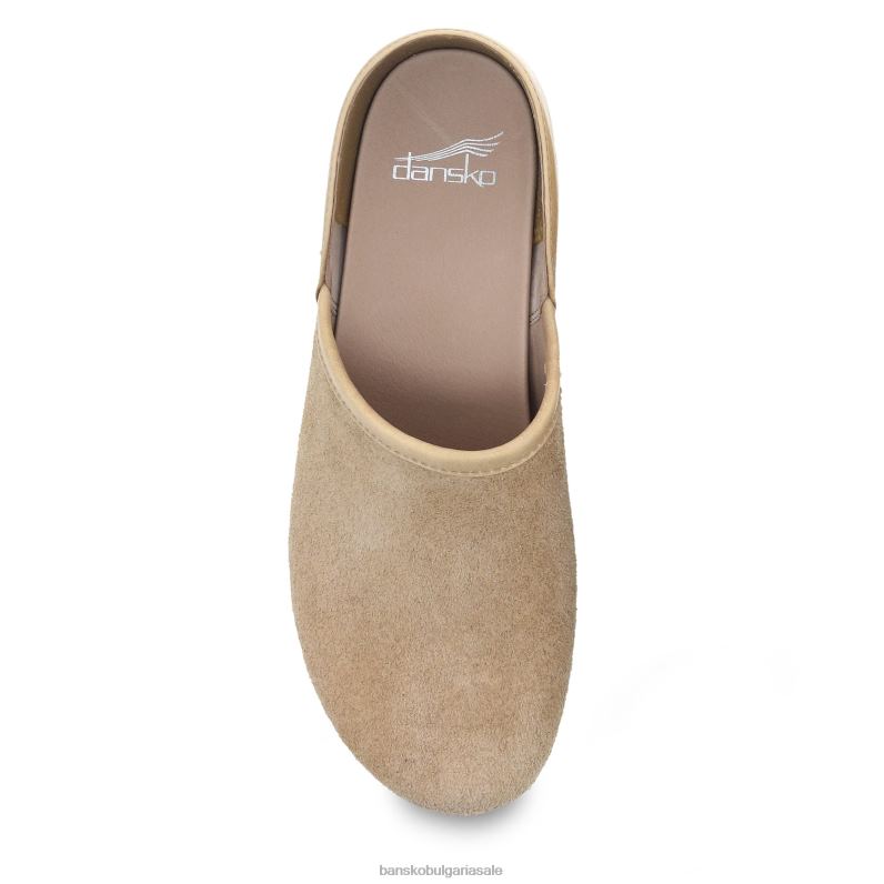 Dansko пясък пълнозърнест велур Жени брена JDTJ232 сабо