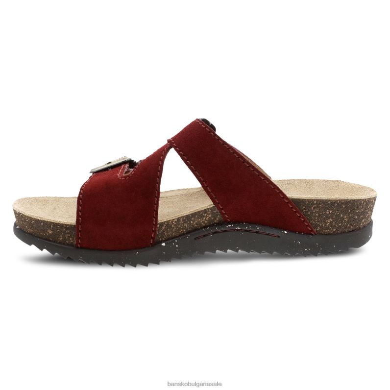 Dansko цинобър велур Жени дайна JDTJ100 сандали