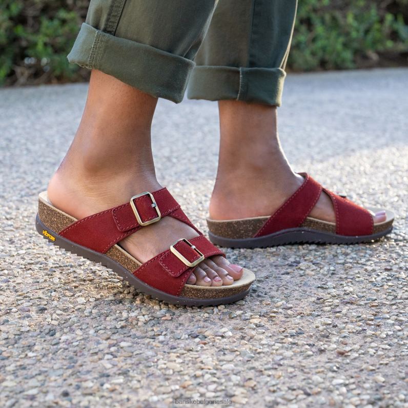 Dansko цинобър велур Жени дайна JDTJ100 сандали