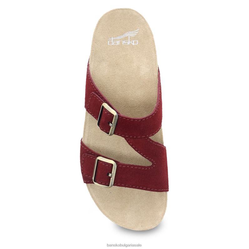 Dansko цинобър велур Жени дайна JDTJ100 сандали
