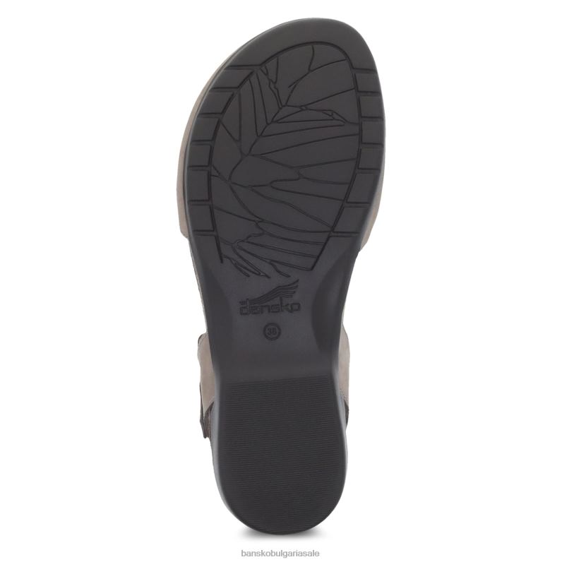 Dansko сив фрезован набук Жени офика JDTJ106 сандали