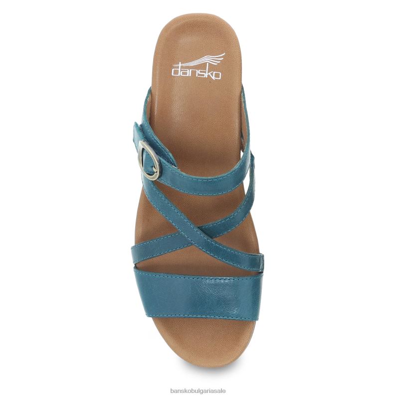 Dansko синьо-зелена кожа Жени ана JDTJ122 сандали