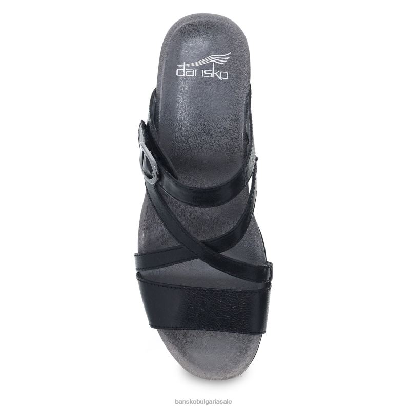 Dansko черна глазирана кожа Жени ана JDTJ123 сандали