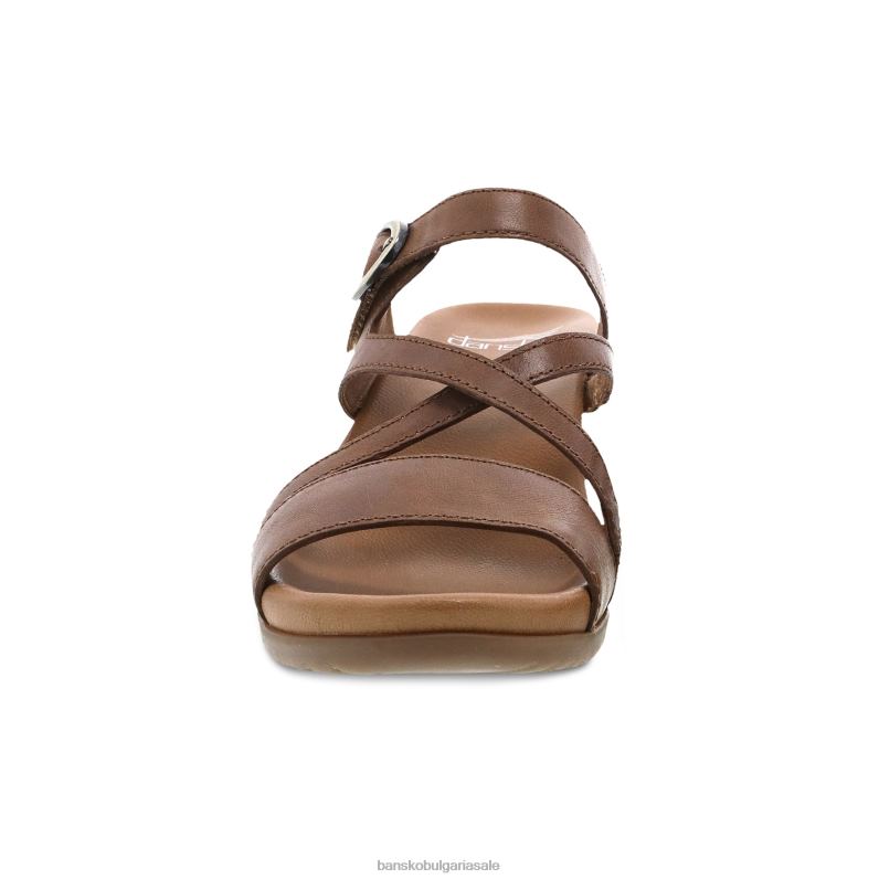 Dansko кафяво остъклена кожа Жени ана JDTJ124 сандали