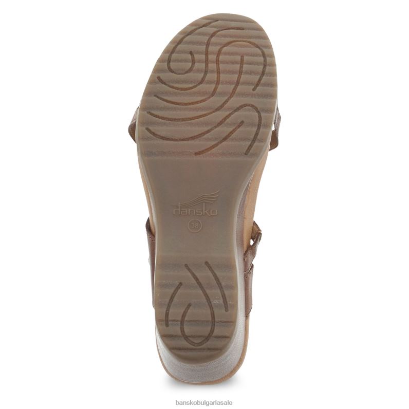 Dansko кафяво остъклена кожа Жени ана JDTJ124 сандали