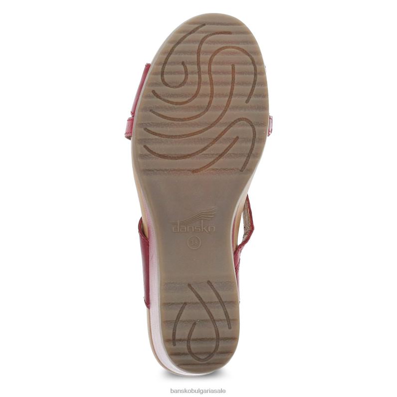 Dansko червена глазирана кожа Жени ана JDTJ125 сандали