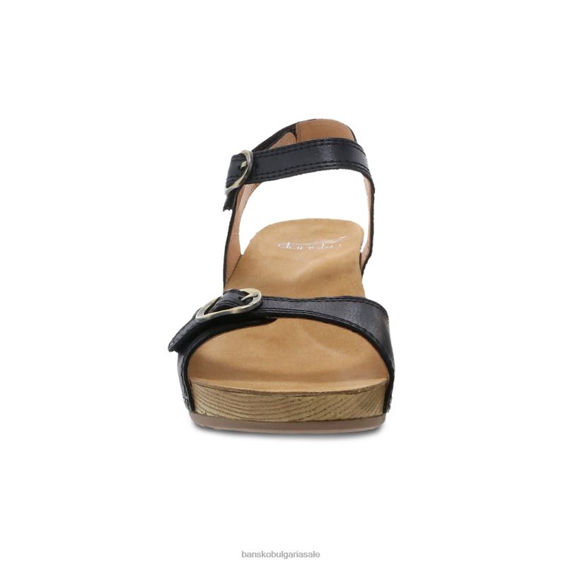 Dansko черен фрезован полиран Жени Триша JDTJ134 сандали