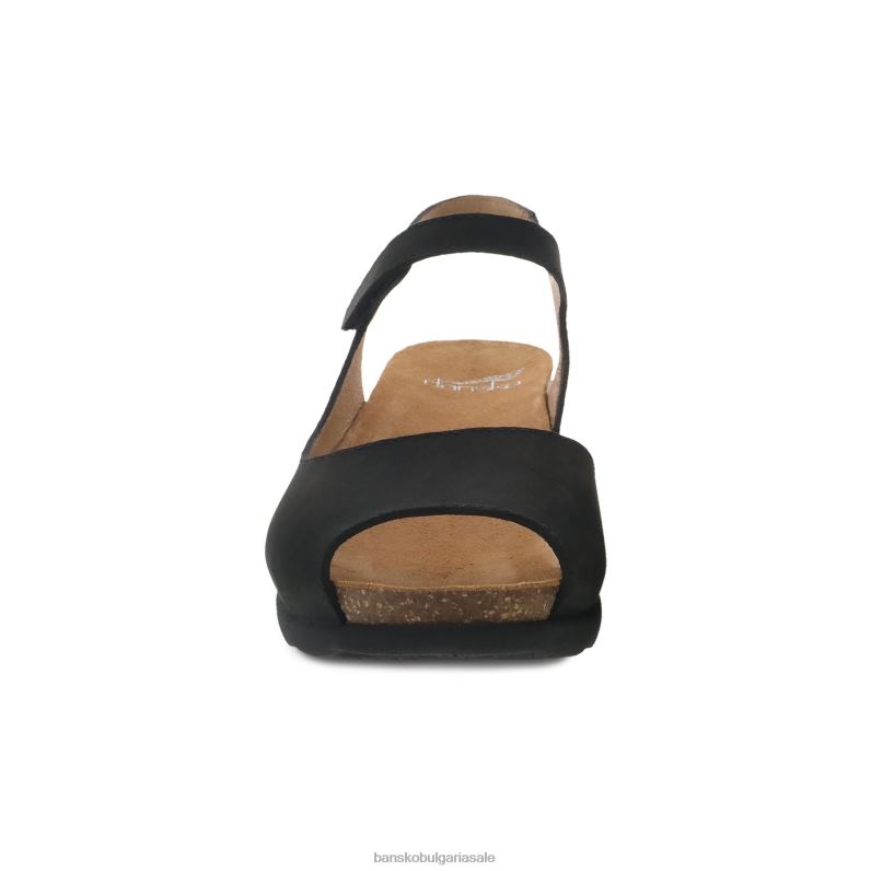 Dansko черен фрезован набук Жени Марси JDTJ143 сандали