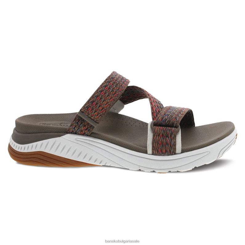 Dansko кафява мулти лента Жени розетка JDTJ73 сандали