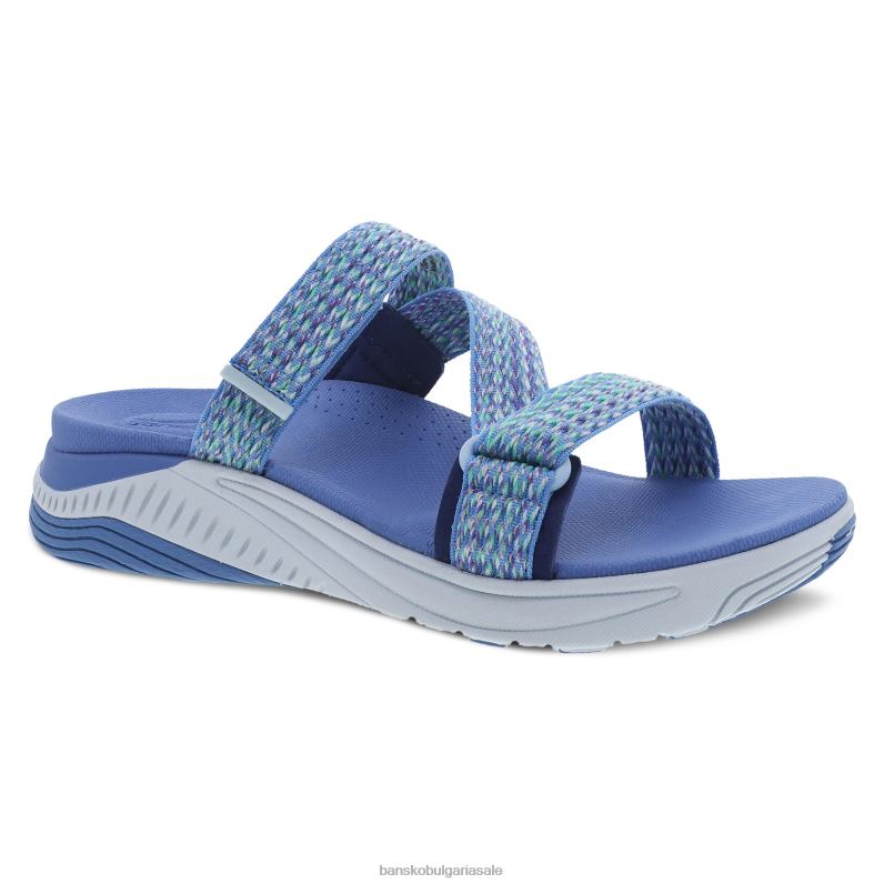 Dansko синя мулти лента Жени розетка JDTJ74 сандали