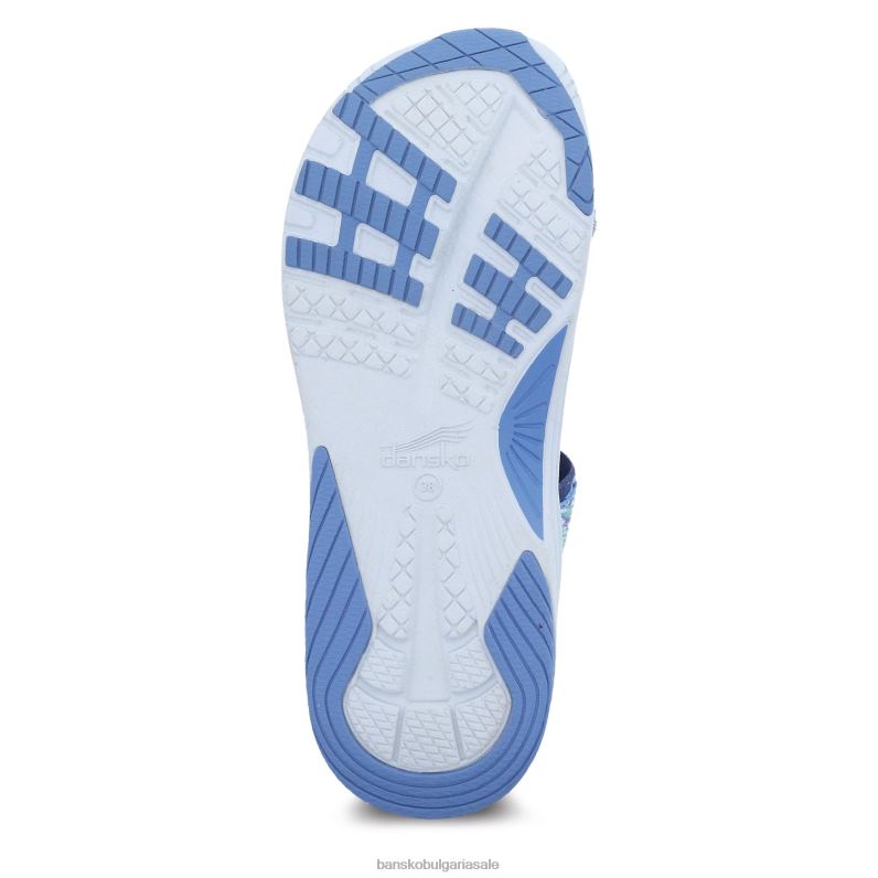 Dansko синя мулти лента Жени розетка JDTJ74 сандали