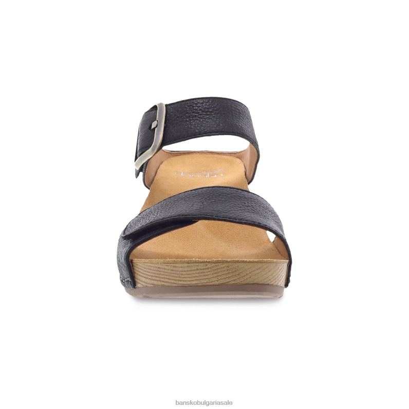 Dansko черен фрезован полиран Жени таня JDTJ81 сандали