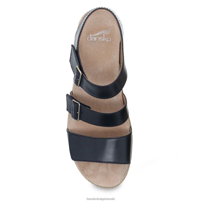 Dansko черен гладък прасец Жени малена JDTJ83 сандали