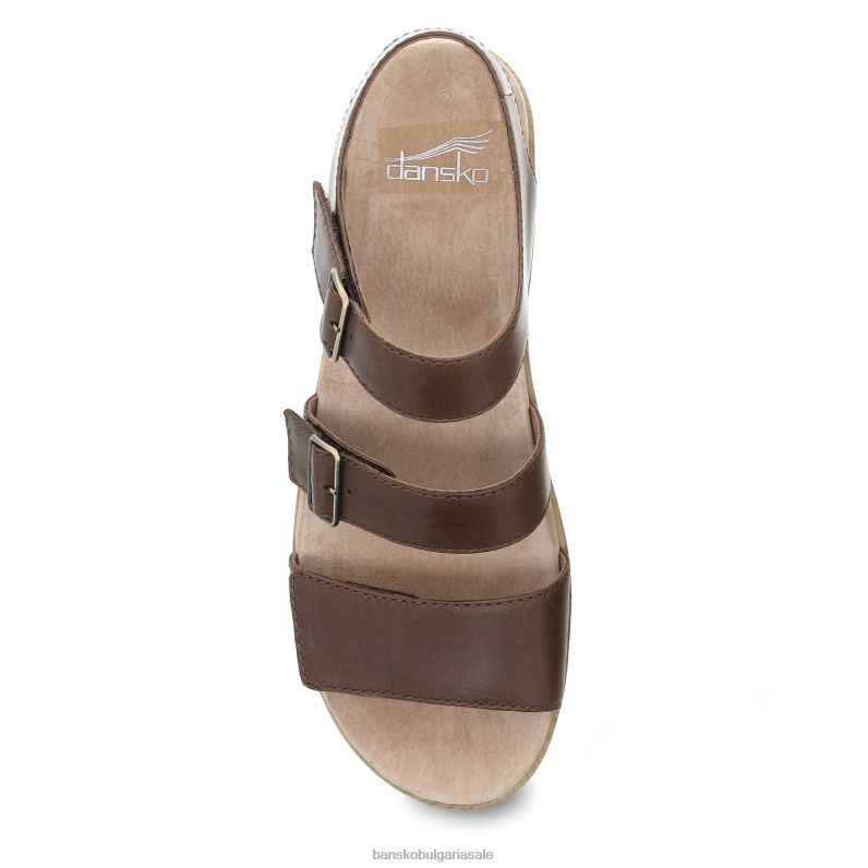 Dansko кафяво гладко теле Жени малена JDTJ84 сандали