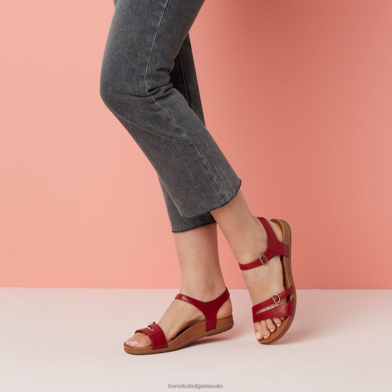 Dansko червена глазирана кожа Жени джанел JDTJ87 сандали