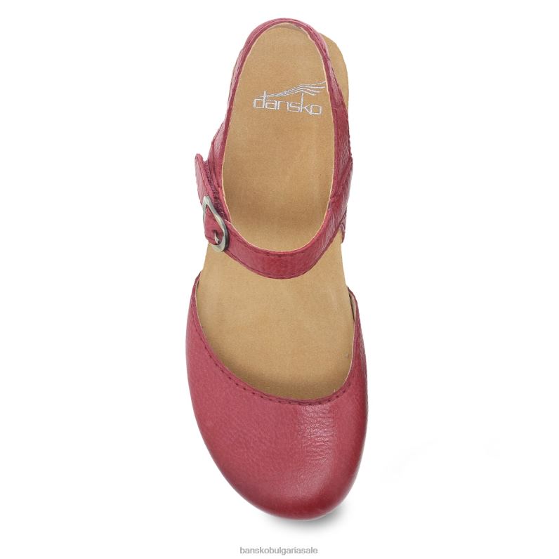 Dansko червено фрезовано полирано Жени тифани JDTJ94 сандали