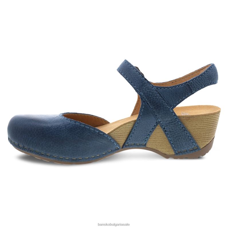 Dansko синьо фрезовано полирано Жени тифани JDTJ97 сандали
