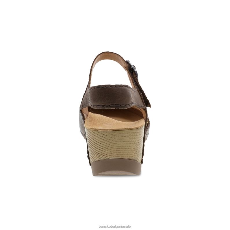 Dansko кафяво фрезовано полирано Жени тифани JDTJ98 сандали