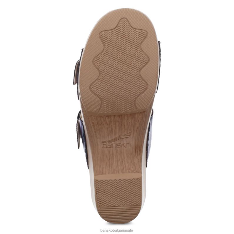 Dansko кожа с метални ивици Жени sophie metallic райе JDTJ136 сандали